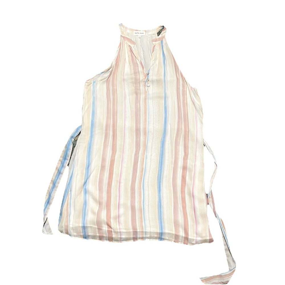 Bella Dahl Halter Mini Dress in Desert Horizon Stripe Size L‎ Beachy Coastal - Picture 15 of 15
